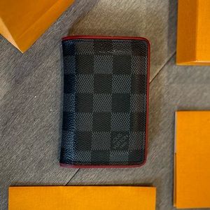 Authentic Louis Vuitton Damier Graphite Bordeaux Pocket Organizer Wallet